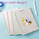 Deli Meow Time Series Lot de 4 carnets à spirale A5, papier ligné 70g/m² - 80 feuilles/160 pages image 2