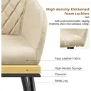 CLIPOP Faux Leather Dining Chairs Set of 2 Cream Living Room Chairs with Arms and Metal Legs, Lounge Chair for Kitchen Counter Home Office 0017cr cream 41*51*83 cm image 4