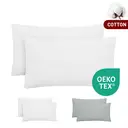 LeBonsoir Basics 50x75cm Pillowcases Set of 2， 100% Cotton， Soft and Breathable， Envelope Closure， White， Pillows Not Included image 0