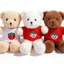 Peluche Ours avec t-shirt fraise modèle aléatoire - 30 cm image 1