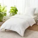 LeBonsoir Parure de lit brossée avec 1 housse de couette 135 x 200 cm et 1 taie d’oreiller 80 x 80 cm, avec fermeture éclair - Blanc image 2