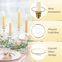 Ensemble de 3 Bobeches en Verre pour Bougeoirs – Protège-Gouttes et Anneaux de Bougies pour Cierges, Capteurs de Gouttes pour Bougie Décorative – Mariage, Fête, Église, Maison (Rond, Bord Doré) image 4