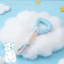 Blinkit Jouet pour chiot à tirer et macher triangulaire avec corde en tissu - Bleu  image 4