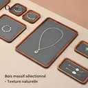 Oirlv Plateau de Présentation pour Bijoux en Bois Luxueux  Plateau de Rangement à Tiroir pour Bijoux avec Séparateurs Amovibles – Bagues, Boucles d’Oreilles, Colliers – 1 pièce image 4