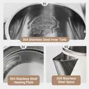 Bear Bouilloire électrique 1,5 L 1500 W-1750 W ZDH-Q15U8 en acier inoxydable avec arrêt automatique et protection contre l'ébullition à sec - Blanc image 4