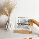 Alphynix 1 pc plaque d'encouragement quotidien, "Au cas où personne ne vous l'aurait dit aujourd'hui..." Cadeau en acrylique avec base en bois, comprend des messages encourageants comme "vous êtes incroyable" & "vous faites la différence", comprend des motifs de feuilles vertes et un design de cœur rouge image 8