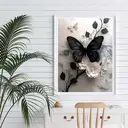 JU7CER Kit de broderie diamant 5D Papillon noir et fleurs - 30 x 40 cm image 3