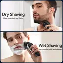 Lachen RMS7109-USB-BLK Men's USB Rechargeable Electric Shaver Black Portable Cordless Razor image 6