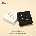 Oirlv Small Jewelry Tray Ring Earrings Jewelry Display Trays Stackable Jewelry Organizer Trays, linen 3 Slots Jewelry Drawer Organizer Inserts For Dresser image 7
