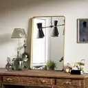 Melodieux Gold Bathroom Vanity Mirror for Wall, 60x90 cm Metal Framed Wall Mirror Rectangle, Decorative Mirror for Bedroom Living Room Entryway Horizontally or Vertically image 2