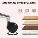 HOMCOM Home Office Chair, Upholstered Sherpa Fleece Desk Chair with Height Adjustable, Tilt Function and 360° Swivel Wheels for Home Office and Study Room, Pink image 5