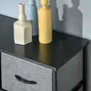 HOMCOM 9 Drawers Storage Chest Dresser Organizer Unit w/ Steel Frame, Wood Top, Easy Pull Fabric Bins, for Bedroom, Hallway, Entryway, Black & Grey image 8