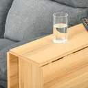 HOMCOM Folding Dining Table, Drop Leaf Table for Small Spaces, Foldable Rectangular Tabletop with Storage Shelves for Kitchen, Dining Room, Teak image 7