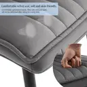 CLIPOP Velvet Dining Chairs Set of 2 Upholstered Kitchen Counter Chairs with Backrest and Sturdy Metal Legs, Lounge Chair for Home Dining Living Room Bedroom Restaurant 0320 grey 35*46*83 cm image 7