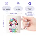 Alphynix 1pc, Funny Unicorn Today's Mood Mug, porcelain mug, coffee mug image 7