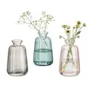 Vases for Flowers Small Vase for Table Decoration, 3Pcs Vintage Bud Vases Coloured Ribbed Mini Vase Set for Kawaii Living Room Decor Bedroom Wedding Centrepieces image 0