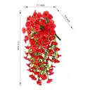 Yuejia Lot de 4 bouquets suspendus de fleurs artificielles en soie liseron rouge - 75 cm image 2