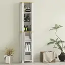 kleankin Slim Bathroom Storage Unit with Open Compartment, Bathroom Storage Cabinet with Adjustable Shelf, 34 x 23 x 165 cm, White image 6