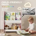 AIYAPLAY Kids Bookshelf, 3 Tier Childrens Bookcase with Wheels, Double-Sided Kids Book Rack with Toy Storage for Playroom, Bedroom, Nursery, Classroom, Pink image 8