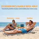 Outsunny Lot de 2 Tapis de Plage rembourré - lot de 2 Matelas de Plage - nattes de Plage - Dossier inclinable Multi-Positions - Sac Transport Inclus - métal Polyester PE Gris image 5