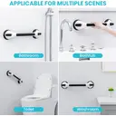 TAILI Shower Grab Bar 2 Pack Suction Grab Bars for Bathtubs and Showers, Heavy Duty Shower Handle Removable Shower Handrails for Seniors and Elderly, Bathroom Safety Grip No Drilling Waterproof, Black image 6