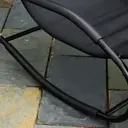 Outsunny Chaise longue à bascule rocking chair ergonomique avec tétière accoudoirs métal galvanisé textilène dim. 63l x 160P x 88H cm noir image 6