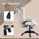 Vinsetto Massage Office Chair with Lumbar Heating, Boucle Fabric Executive Computer Desk Chair with High and Reclining Back, Tilt Function, Adjustable Height, Padded Armrests, White image 5