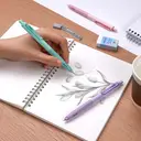 WRITECH Up Mechanical Pencil Set: 6ct Pastel Mechanical Pencils 0.7mm with 4 Tubes of HB Lead Refills and 2 Extra Erasers for Writing Drawing Sketching Drafting image 6