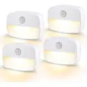 VIVREAL Motion Sensor Night Lights 4-Pack with 3200K–2800K Warm White Glow， 35LM Brightness， Battery Powered， T023, New Year Sale , Top gift picks image 0