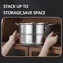 Maxcook 304SS 3-Tier Steamer Pot 30cm (Silicone Handle) MCZ743 image 4