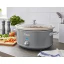 Swan 6.5L Retro Slow Cooker - Retro Grey, 320W, with 3 Temperature Settings, Keep Warm Function, SF17031GRN image 1
