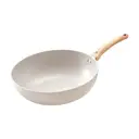 J.Zao White Granite Multi-Use Deep Frying Pan， Non-Stick Without Lid， 30cm image 0