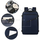 Sac à dos voyage 40L bagage à main avion, extensible 50x35x20cm sac cabine homme léger sac à dos voyage femme sac à dos scolaire, sac à dos cabine voyage travail professionnel, bleu, promotion Nouvel An, cadeau tendance image 1