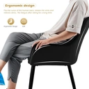 CLIPOP Dining Chairs Set of 2 Velvet Armchairs Kitchen Chairs with Backrest and Metal Legs Occasional Padded Leisure Accent Chairs for Dining Living Room 0430 velvet black 43.5*51.5*87.5cm image 5