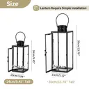 Lanterne décorative à suspendre en métal et verre noir - 24 cm image 1