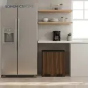 SONGMICSHOME  Kitchen Pedal Bin, 2-Compartment Recycling Rubbish Bin with Soft Close Lids, for Home, Removable Inner Buckets, Walnut image 2