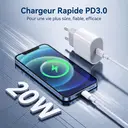 dpower J8540 Chargeur Rapide USB‑C 20W PD3.0, Adaptateur Secteur Prise Européenne, Compatible iPhone 16/15/14/13, Samsung, iPad, AirPods, image 1