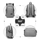 Smart Travel Backpack for 15.6” Laptop with USB Port, Lightweight Anti-Theft Daypack for Work, Study & Daily Commute (Grey) image 5
