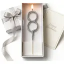 Morrisons Cake Candle Sparkler Number 8 Silver image 2