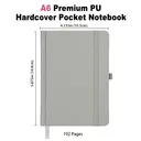 Jubiluu Carnet cartonné A6 premium avec marque-page, pages lignées, 100 g/m² - Gris ardoise image 2