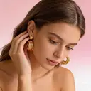 Boucles d'oreilles puces rondes en forme de C, style européen et américain, VoxorAI, toutes saisons image 8