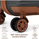 Kono Suitcase Lightweight ABS Hard Shell Carry-Ons Cabin Case Luggage Set with TSA Lock Luggage Sets with beauty case Included Duffels Bag & Toiletry Bag for TravelGrey/Brown image 5