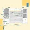 AIYAPLAY Kids Bookshelf and Toy Storage Organiser with 8 Removable Storage Bins, Toy Organisers with Bookshelf for Playroom, Kids Room, Nursery, White image 8