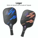 NIUPIPO Set de 2 Paddles Pickleball – Matériau en Fibres de Verre, Noyau en Polypropylène à Alvéoles, Certifié USAPA, Design Léger, Poignée Confortable, Idéal pour Débutants et Joueurs Intermédiaires, MX-19 image 5