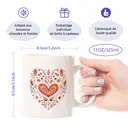 Alphynix 1 Mug Cœur Floral, 33cl céramique blanche avec design fleuri multicolore fleurs orange, rouge, bleu, cadeau romantique pour elle,Le cadeau de la saint-valentin, cadeau d’anniversaire image 7