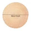 Polyester outer layer with two layers of three-strand placemats Khaki，Round 38cm Placemats Set of 6 Braided Woven Placemats Washbale Table Placemats Round Heat Resistant Table Mats for Kitchen Dining Table Home Restaurant image 4
