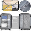 28" Large ABS Hard Shell Suitcase, Lightweight 4-Wheel Check-in Hold Luggage with Combination Lock (Grey) image 2