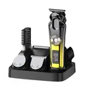 Komingdon Beard Trimmer For Men, All-in-One Men's Hair Clipper Hair Trimmer, Mustache Body Nose Ear Facial Cutting Shaver, Electric Razor Grooming Kit, USB Rechargeable  Cordless & Led Display, Holiday Gift For Him Father's Day Gift yellow image 8