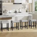 Tabourets de bar Ckaff, ensemble de 2, chaises de bar de 65,5 cm de haut, chaises de cuisine, en lin, chaise de maquillage, chaise de salle à manger, tabouret de salle de bain, tabouret de bureau, tabouret de comptoir avec repose-pieds pour cuisine, salon. image 3