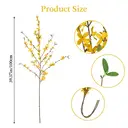 Yuejia 3PCS 3.28ft/1mArtificial Forsythia Stem Artificial Orchids Flowers Silk Forsythia Branches, Long Stem Flowers Yellow Winter Jasmine for Home Decor Indoor Floral Arrangements Wedding Farmhouse Cemetery image 3